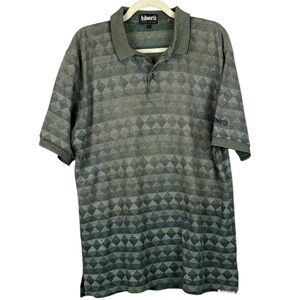 Vintage Ashworth Men's Cotton Geometric Diamond Knit Golf Polo - Large